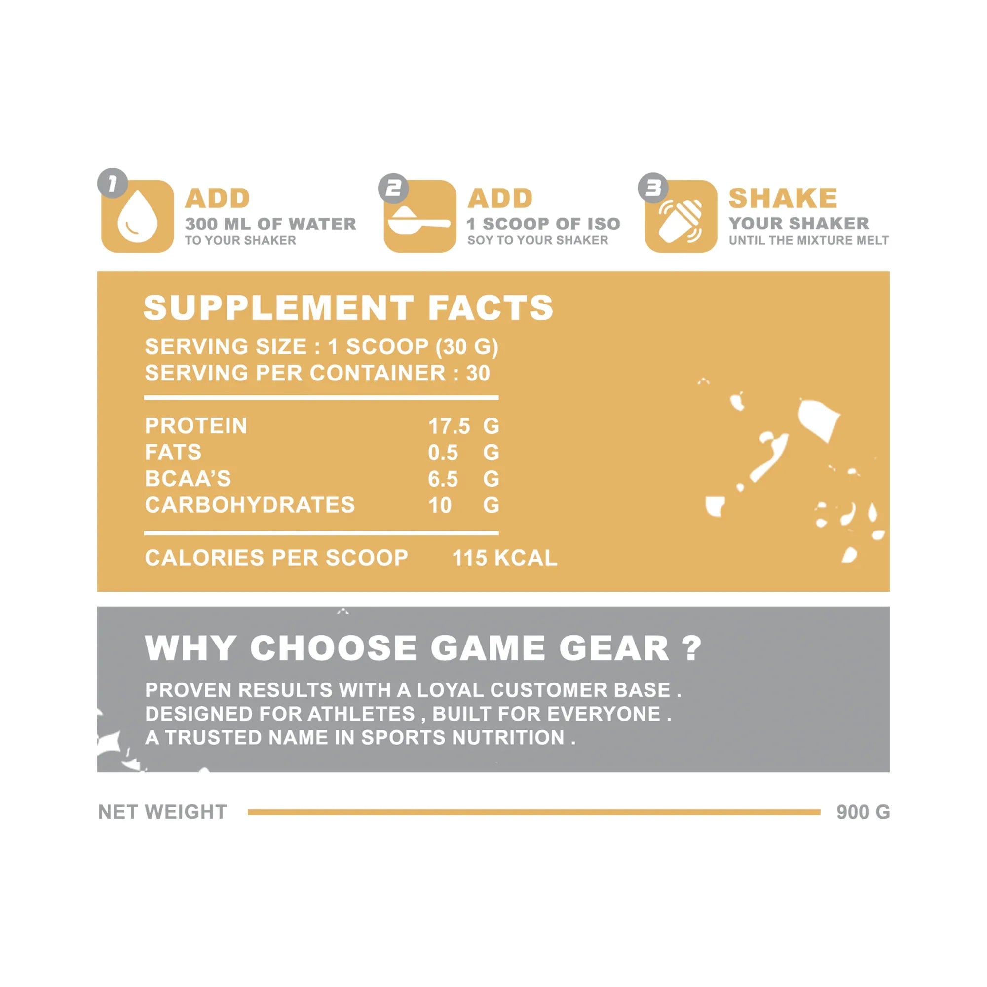 Iso Soya Protein - Chocolate - 30 Servings - Game Gear nutrition